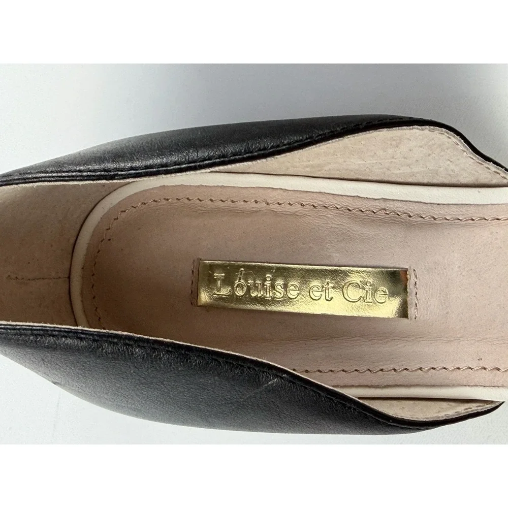 Louise et Cie Womens 8.5 Black Leather D'Orsay Flats Pointed Toe Tassels